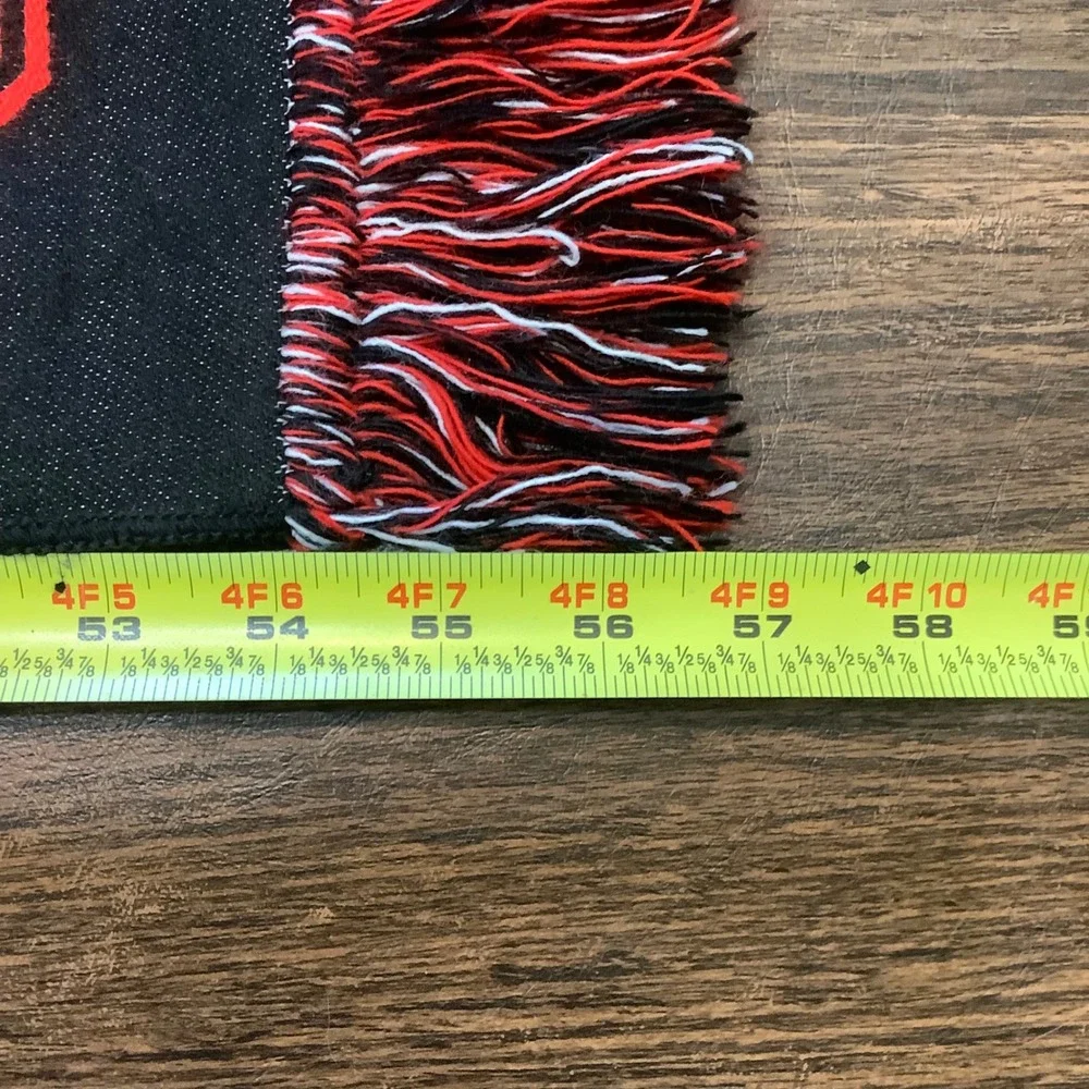 Ohio‎ State Buckeyes Scarf Columbus Dispatch Red Black Knit Fringe OSU NCAA